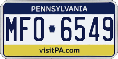 PA license plate MFO6549