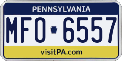 PA license plate MFO6557
