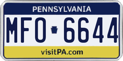 PA license plate MFO6644