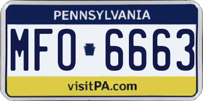 PA license plate MFO6663