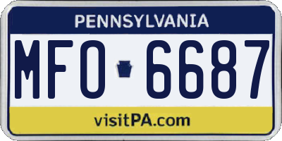 PA license plate MFO6687