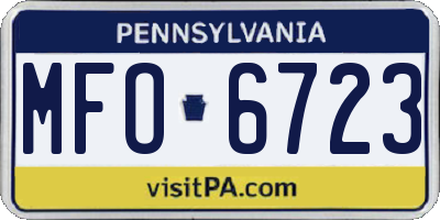 PA license plate MFO6723