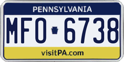 PA license plate MFO6738