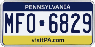 PA license plate MFO6829