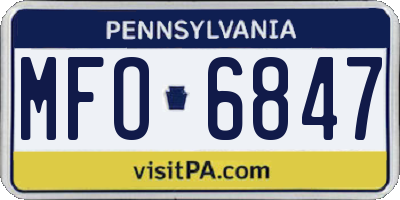 PA license plate MFO6847