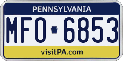 PA license plate MFO6853