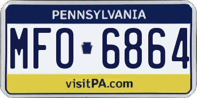 PA license plate MFO6864