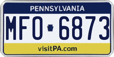 PA license plate MFO6873