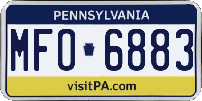 PA license plate MFO6883
