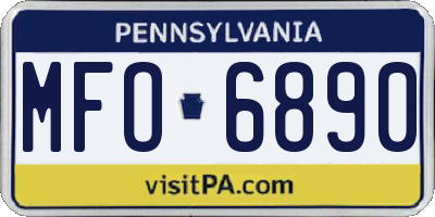 PA license plate MFO6890