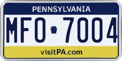 PA license plate MFO7004
