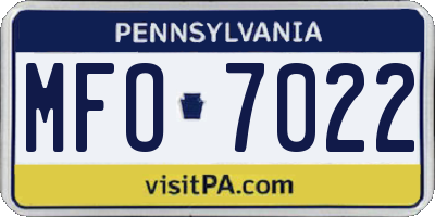 PA license plate MFO7022
