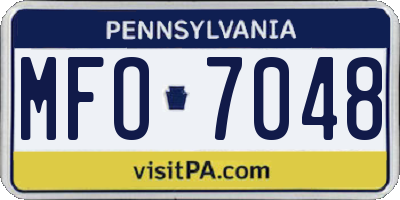 PA license plate MFO7048