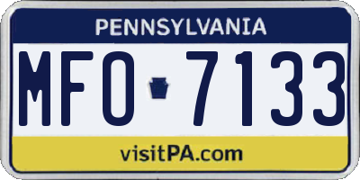 PA license plate MFO7133