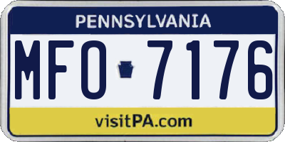 PA license plate MFO7176