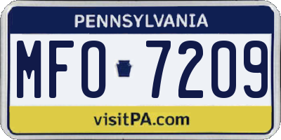 PA license plate MFO7209