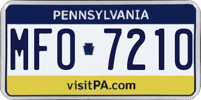 PA license plate MFO7210