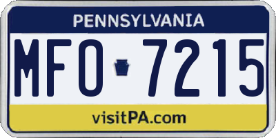 PA license plate MFO7215