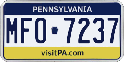 PA license plate MFO7237
