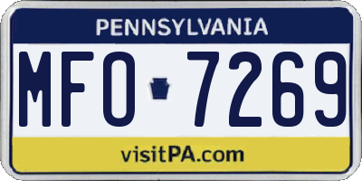 PA license plate MFO7269