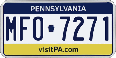 PA license plate MFO7271