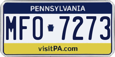 PA license plate MFO7273