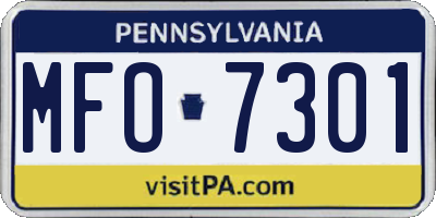 PA license plate MFO7301