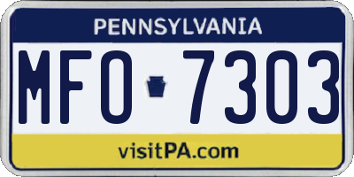 PA license plate MFO7303