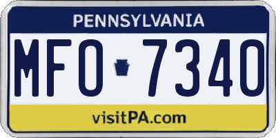 PA license plate MFO7340