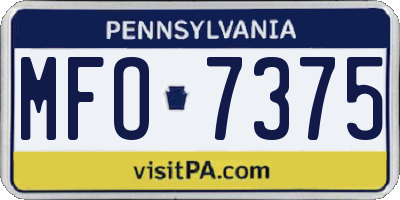 PA license plate MFO7375