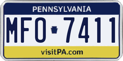 PA license plate MFO7411