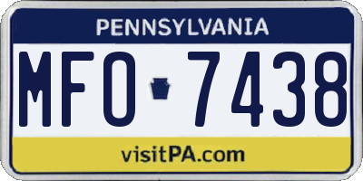 PA license plate MFO7438