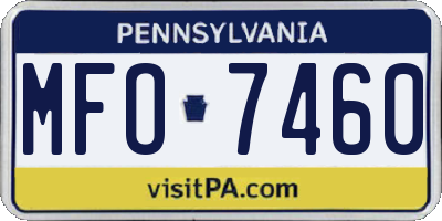 PA license plate MFO7460