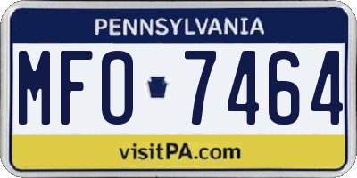 PA license plate MFO7464