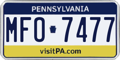 PA license plate MFO7477