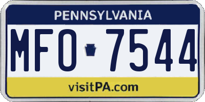 PA license plate MFO7544