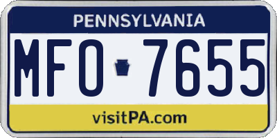 PA license plate MFO7655