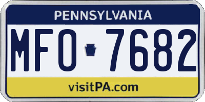PA license plate MFO7682