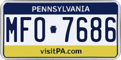 PA license plate MFO7686
