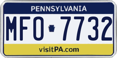 PA license plate MFO7732