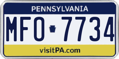 PA license plate MFO7734