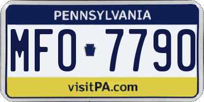 PA license plate MFO7790
