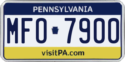 PA license plate MFO7900