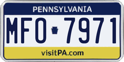 PA license plate MFO7971
