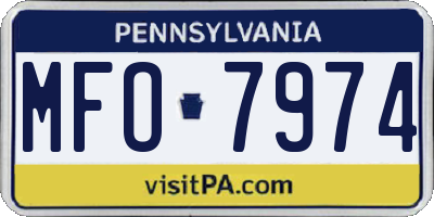 PA license plate MFO7974