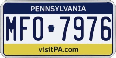 PA license plate MFO7976
