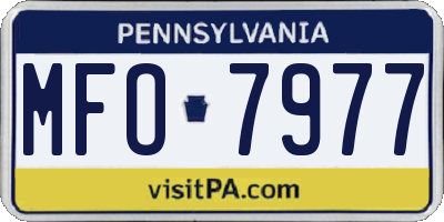 PA license plate MFO7977