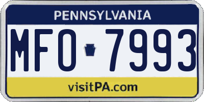 PA license plate MFO7993