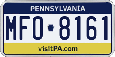 PA license plate MFO8161