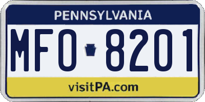 PA license plate MFO8201